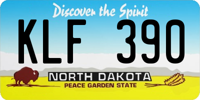 ND license plate KLF390