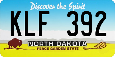 ND license plate KLF392