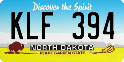 ND license plate KLF394