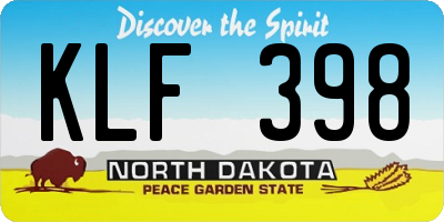 ND license plate KLF398