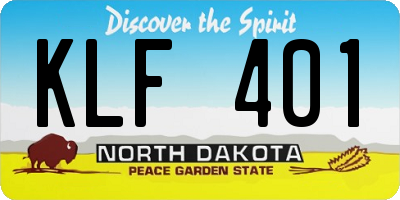ND license plate KLF401