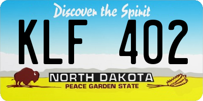ND license plate KLF402