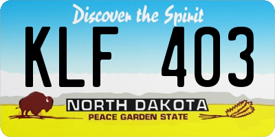ND license plate KLF403