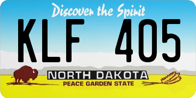 ND license plate KLF405