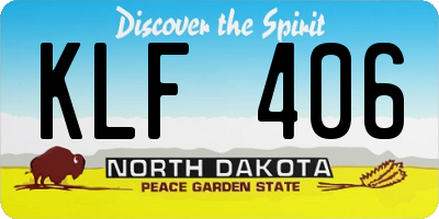 ND license plate KLF406