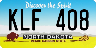 ND license plate KLF408