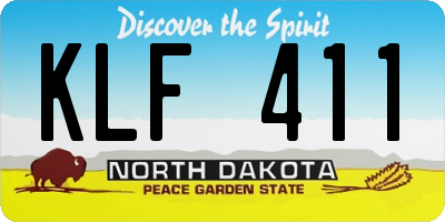 ND license plate KLF411