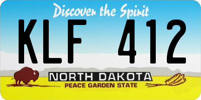 ND license plate KLF412