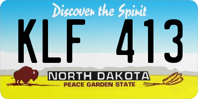 ND license plate KLF413