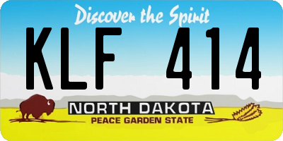 ND license plate KLF414