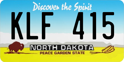 ND license plate KLF415