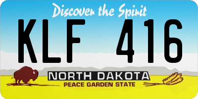 ND license plate KLF416