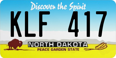 ND license plate KLF417