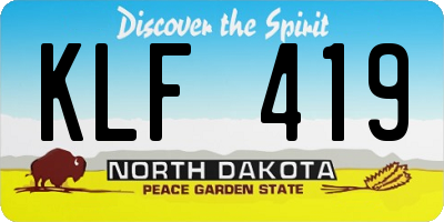 ND license plate KLF419