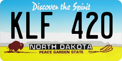 ND license plate KLF420