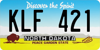 ND license plate KLF421