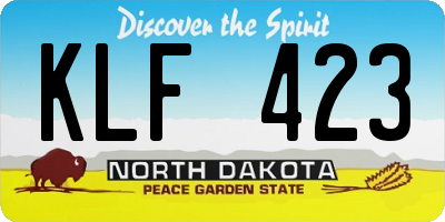 ND license plate KLF423