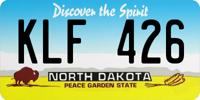 ND license plate KLF426