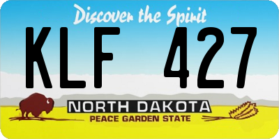 ND license plate KLF427