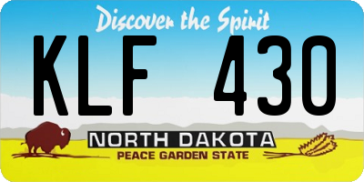 ND license plate KLF430