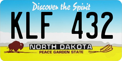 ND license plate KLF432
