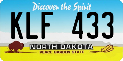 ND license plate KLF433