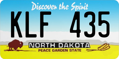 ND license plate KLF435