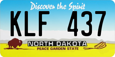 ND license plate KLF437