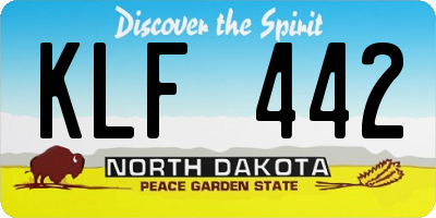 ND license plate KLF442