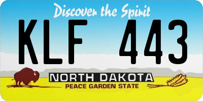 ND license plate KLF443