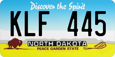 ND license plate KLF445