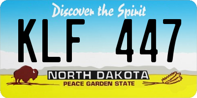 ND license plate KLF447