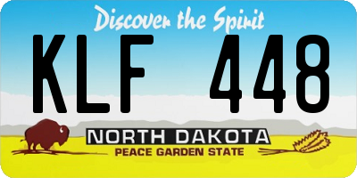 ND license plate KLF448
