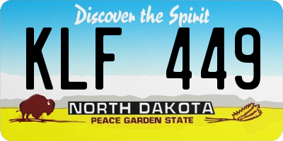 ND license plate KLF449