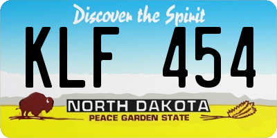 ND license plate KLF454