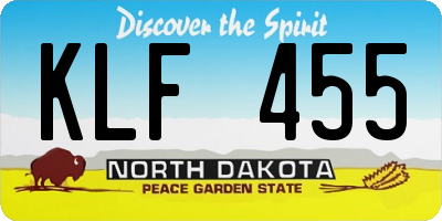 ND license plate KLF455