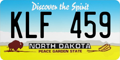 ND license plate KLF459