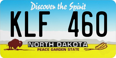 ND license plate KLF460
