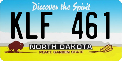 ND license plate KLF461