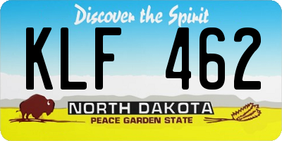 ND license plate KLF462