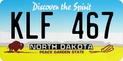 ND license plate KLF467