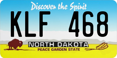 ND license plate KLF468
