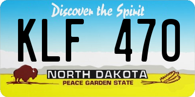 ND license plate KLF470