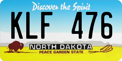 ND license plate KLF476