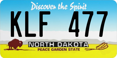 ND license plate KLF477