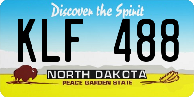 ND license plate KLF488