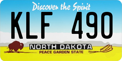 ND license plate KLF490