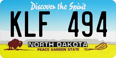 ND license plate KLF494