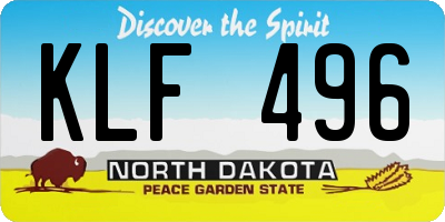 ND license plate KLF496