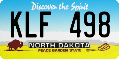 ND license plate KLF498